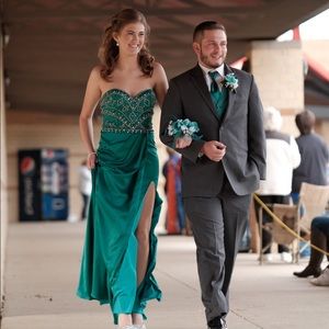 Teal prom dress